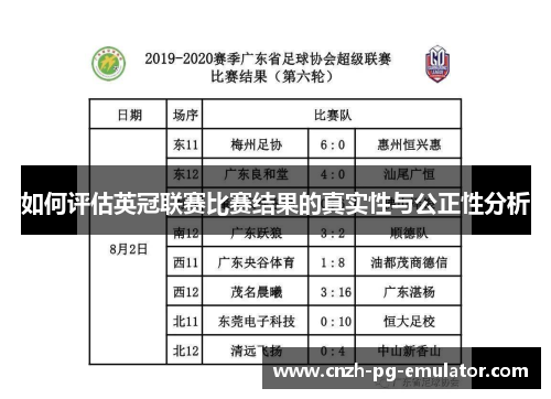 如何评估英冠联赛比赛结果的真实性与公正性分析 如何评估英冠联赛比赛结果的真实性与公正性分析